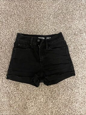 Denizen from Levi's Black High-Rise Jean Shorts with Frayed Hem
